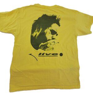 Post Malone Live T Shirt Men’s L Yellow Short Sleeve Posty Co Cotton Band Tee